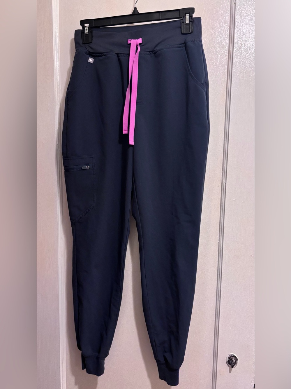 FIGS High Waisted Zamora Jogger Scrub Pants Night Sky Pink Drawstring Size S